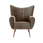 Kit 02 Poltronas Decorativas Sala De Estar Pés Palito Rosê Be