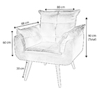 Kit 02 Poltronas Decorativas Sala De Estar Vicky Pés Palito V