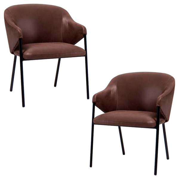 Kit 02 Poltronas Decorativas Sala De Estar Zaque Marrom Com P