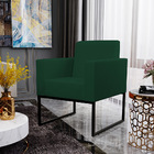 Kit 02 Poltronas Decorativas Sala E Recepção Base Fixa Metal