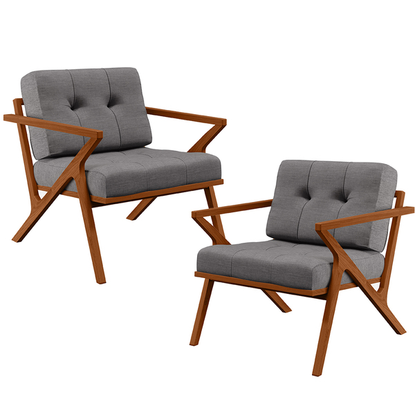 Kit 02 Poltronas Decorativas Sala Estar Cintas De Corano Laís