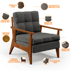 Kit 02 Poltronas Decorativas Sala Estar Encosto Ripado Emília