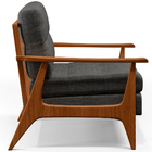 Kit 02 Poltronas Decorativas Sala Estar Encosto Ripado Emília