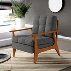 Kit 02 Poltronas Decorativas Sala Estar Encosto Ripado Emília