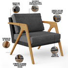 Kit 02 Poltronas Decorativas Sala Estar Pietra L02 Couríssimo