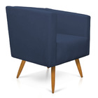 Kit 02 Poltronas Decorativas Sara Suede Azul Marinho Pés Pali