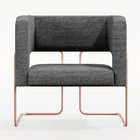 Kit 02 Poltronas Decorativas Scarlett D02 Base Aço New Cobre