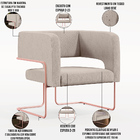 Kit 02 Poltronas Decorativas Scarlett D02 Base De Aço New Cob