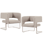 Kit 02 Poltronas Decorativas Scarlett D02 Base De Aço New Cob