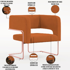 Kit 02 Poltronas Decorativas Scarlett D02 Base De Aço New Cob