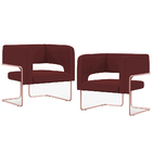 Kit 02 Poltronas Decorativas Scarlett D02 Base De Aço New Cob