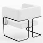 Kit 02 Poltronas Decorativas Scarlett D02 Base De Aço Preto C