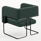 Kit 02 Poltronas Decorativas Scarlett D02 Base De Aço Preto L