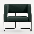 Kit 02 Poltronas Decorativas Scarlett D02 Base De Aço Preto L