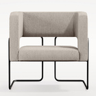 Kit 02 Poltronas Decorativas Scarlett D02 Base De Aço Preto L