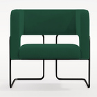 Kit 02 Poltronas Decorativas Scarlett D02 Base De Aço Preto V