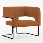 Kit 02 Poltronas Decorativas Scarlett D02 Base De Aço Preto V