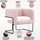 Kit 02 Poltronas Decorativas Scarlett D02 Base De Aço Preto V