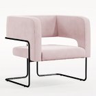 Kit 02 Poltronas Decorativas Scarlett D02 Base De Aço Preto V