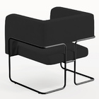 Kit 02 Poltronas Decorativas Scarlett D02 Base De Aço Preto V