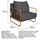Kit 02 Poltronas Decorativas Sevilha Base De Ferro Bronze Lin