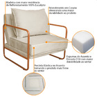 Kit 02 Poltronas Decorativas Sevilha Base De Ferro Bronze Sin