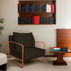 Kit 02 Poltronas Decorativas Sevilha Base De Ferro Bronze Sin