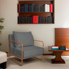 Kit 02 Poltronas Decorativas Sevilha Base De Ferro Bronze Sin