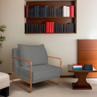 Kit 02 Poltronas Decorativas Sevilha Base De Ferro Bronze Sue