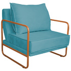 Kit 02 Poltronas Decorativas Sevilha Base De Ferro Bronze Sue