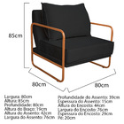 Kit 02 Poltronas Decorativas Sevilha Base De Ferro Bronze Sue