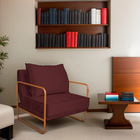 Kit 02 Poltronas Decorativas Sevilha Base De Ferro Bronze Sue