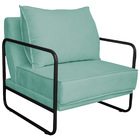 Kit 02 Poltronas Decorativas Sevilha Base De Ferro Preta Linh