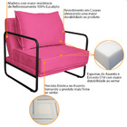 Kit 02 Poltronas Decorativas Sevilha Base De Ferro Preto Sint