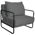 Kit 02 Poltronas Decorativas Sevilha Base De Ferro Preto Sint