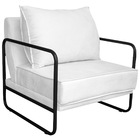 Kit 02 Poltronas Decorativas Sevilha Base De Ferro Preto Sued