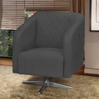 Kit 02 Poltronas Decorativas Silmara Suede Grafite com Base G