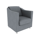 Kit 02 Poltronas Decorativas Tilla Suede Cinza