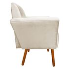 Kit 02 Poltronas Dora Acetinado Bege Pés Palito Castanho D'ro