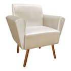 Kit 02 Poltronas Dora Acetinado Pés Palito Castanho D'rossi -