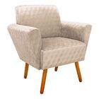 Kit 02 Poltronas Dora Acetinado Pés Palito Castanho D'rossi -