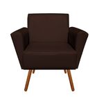 Kit 02 Poltronas Dora Corino Marrom Pés Palito Castanho D'ros