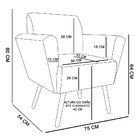 Kit 02 Poltronas Dora Corino Marrom Pés Palito Castanho D'ros