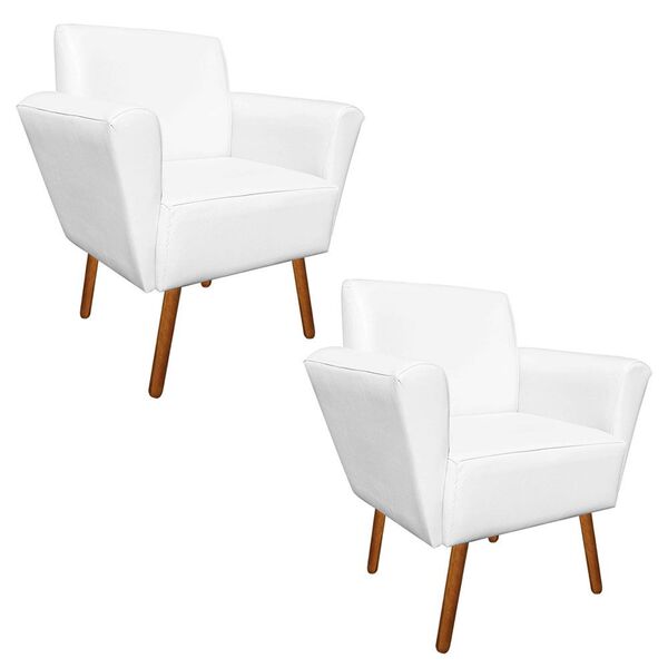 Kit 02 Poltronas Dora Corino Pés Palito Castanho D'rossi - Br