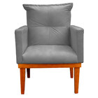 Kit 02 Poltronas Dora Decorativa Pés Base De Madeira Suede Es