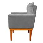 Kit 02 Poltronas Dora Decorativa Pés Base De Madeira Suede Es