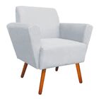 Kit 02 Poltronas Dora Suede Cinza Pés Palito Castanho D'rossi