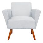 Kit 02 Poltronas Dora Suede Cinza Pés Palito Castanho D'rossi