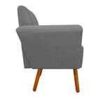 Kit 02 Poltronas Dora Suede Grafite Pés Palito Castanho