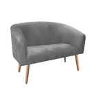 Kit 02 Poltronas E 01 Namoradeira Stella 02 Lugares Suede Gra